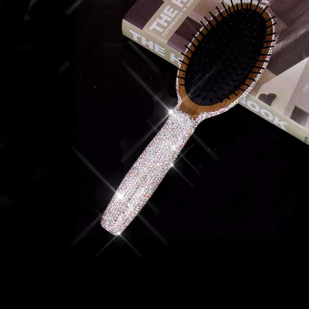 NWT Sparkling Bling Swarovski Rhinestone Crystal Hair Brush + FREE Gift! - Picture 4 of 15